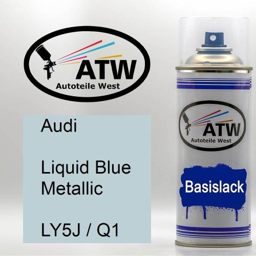 Audi, Liquid Blue Metallic, LY5J / Q1: 400ml Sprühdose, von ATW Autoteile West.